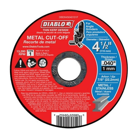 Diablo 4-1/2 in. Dia. x 7/8 in. Aluminum Oxide Metal Cut-Off Disc 25 pk