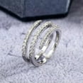 thumbnail image 4 of Women Jewelry Cubic Zircon Charm 925 Silver Ring Anniversary Gift Sz 6-10, 4 of 7