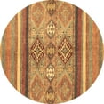 thumbnail image 1 of Ahgly Company Indoor Round Abstract Brown Modern Area Rugs, 6' Round, 1 of 4