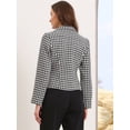 thumbnail image 3 of DARING DIVA Women's Chic Houndstooth Notch Lapel Long Sleeve Blazer XS Black, 3 of 6