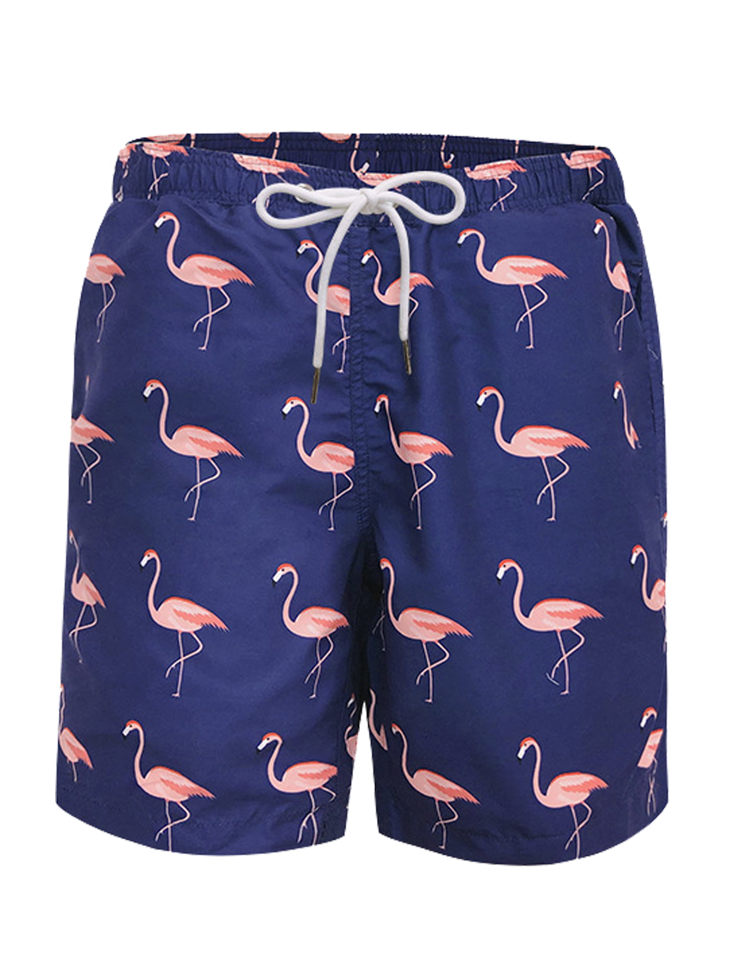 Mens Beach Shorts Coral Reef Tropical Fish Summer Casual Quick Dry Short Pants Stretch Swimming Trunks with Pocket