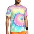 thumbnail image 3 of Tie Dye T Shirt Men Colorful Print Retro Gym T-Shirts Breathable Beach Novelty Tee Shirt, 3 of 5