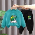 thumbnail image 3 of Pisexur Ensemble de Vêtements d'Automne pour Bébés Filles Garçons 2 Pcs Mode Décontractée Imprimé Mignon Manches Longues Col Rond Chandails en Molleton et Pantalons de Survêtement Ensemble de Survêtement pour Enfants Filles Garçons 3-8 Ans, 3 of 4