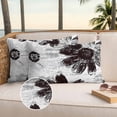 thumbnail image 3 of Black White Spring Floral Outdoor Pillow Covers 20x12 Set of 2,Waterproof Patio Throw Pillowcase Protectors,Summer Flowers Botanical Lumbar Decorative Pillow Shams Cushion Covers for Seat Bed Couch, 3 of 8