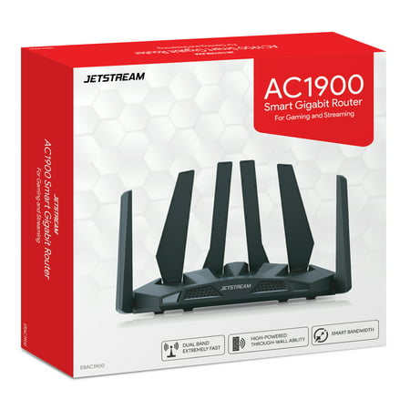 Jetstream AC1900 Dual Band WiFi Gaming Router, 801.11a/b/g/n/ac - Walmart (Best Router For 2 Story House)