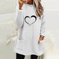 thumbnail image 2 of lcziwo Fuzzy Fleece Sweatshirts for Women Winter Warm Sherpa Pullover Cute Heart Print Casual Thermal Sweatshirt Loose Comfy Loungewear Tunic Tops with Pockets White XL, 2 of 6