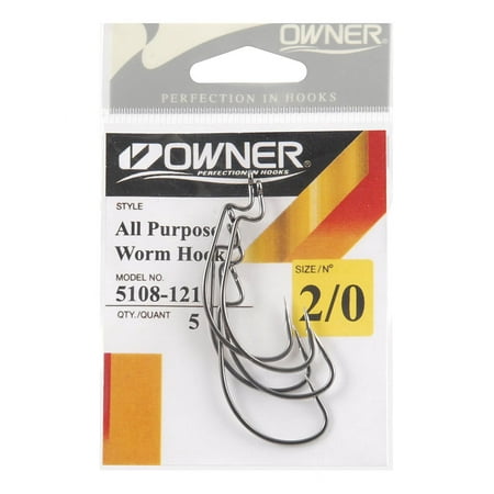UPC: 0054831013739 | Owner 5108-121 All Purpose Soft Bait Hook 5 per Pack Size 2/0 Fishing Hook