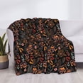 thumbnail image 3 of Honeii Floral print throw blanket, crafted from cozy cotton flannel, offers versatile home decor as a bedding suitable for all seasons.-80"x60", 3 of 6