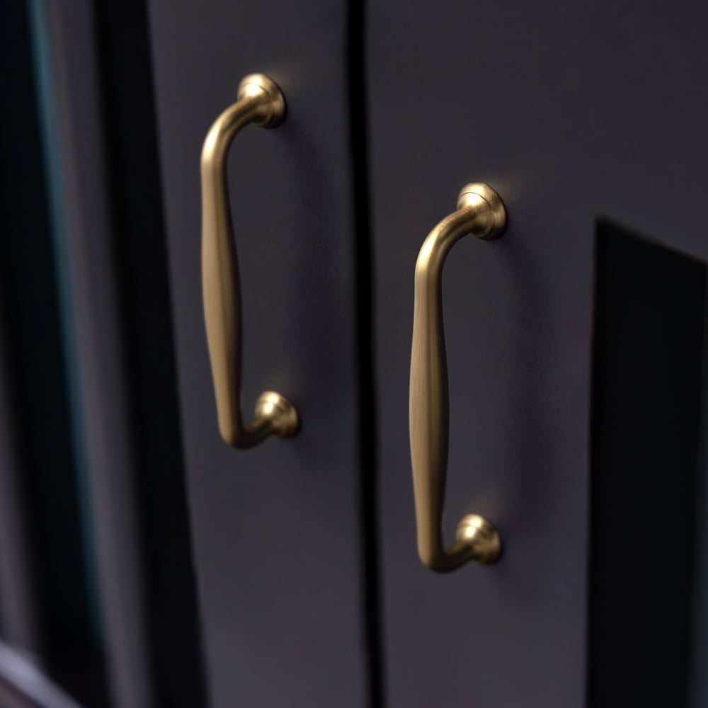 Goo-Ki 12 Pack 5'' Center to Center Vintage Champagne Bronze Cabinet Pulls, Sleek Zinc Alloy Cabinet Handles for Classic Furniture Drawer Hardware