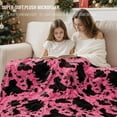thumbnail image 6 of Hot Pink Cow Print Flannel Fleece Throw Blanket 60x80 Inch Soft Cozy Decorative Blanket for Bed Couch Sofa Camping Travel, 6 of 10