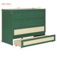 thumbnail image 5 of Full Size Murphy Bed with Storage Drawers, Space Saving Wall Bed with Rattan Design, Fold Down Cabinet Bed for Small Spaces, Green, 5 of 8
