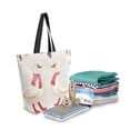 thumbnail image 2 of FORMRS Womens Canvas Tote Bag with Zipper Inner Pocket Shoulder Handbag, Winter Geese, 2 of 7