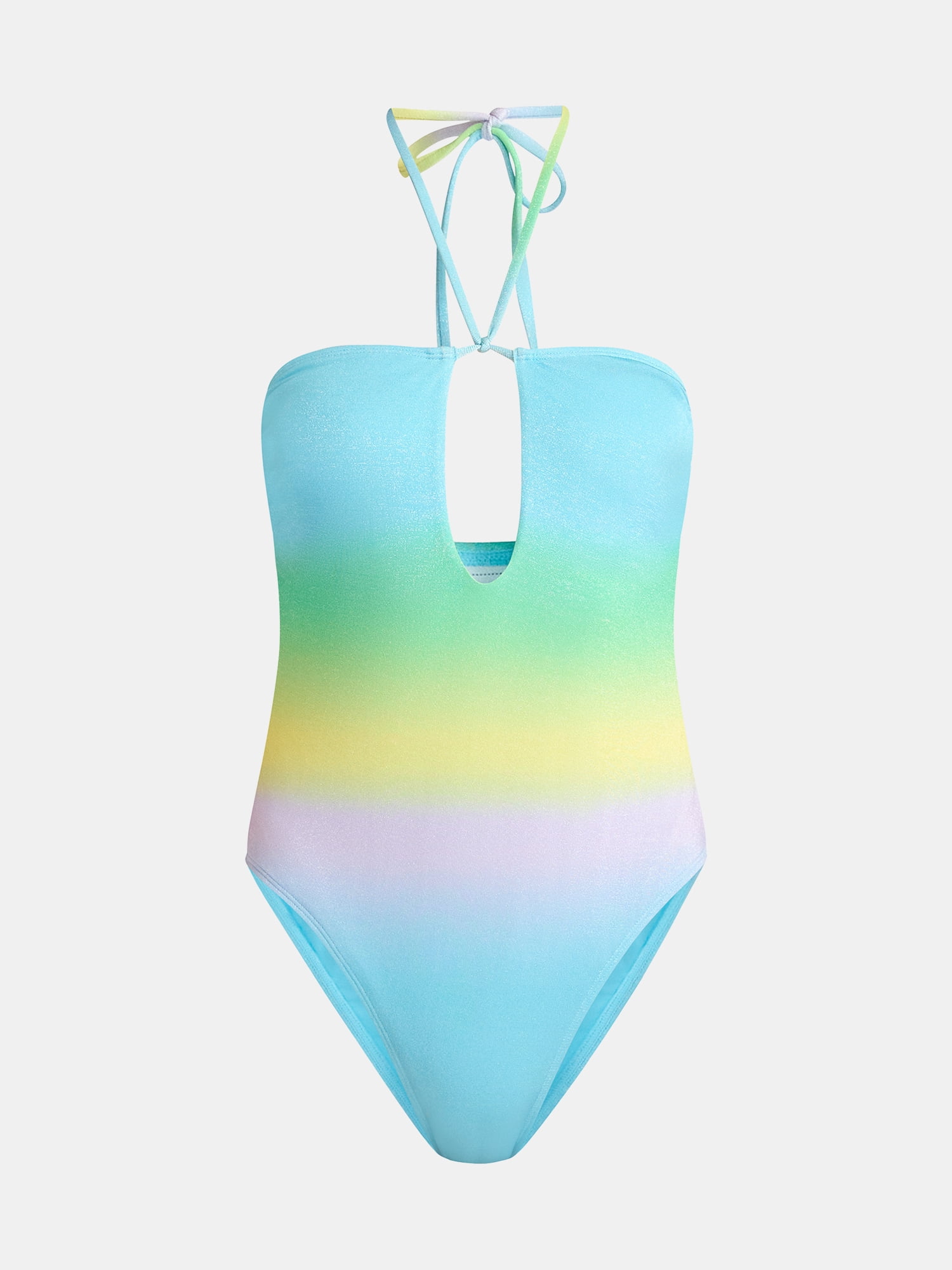 No Boundaries Tie Neck One Piece Swimsuit, Women’s