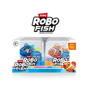Robo Alive Robo Fish Robotic Swimming Turtle (Orange + Blue) by ZURU Water Activated, Comes with Batteries, (2 Pack)