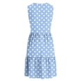 thumbnail image 7 of FRSASU Summer Dress for Women Fitted Waisted Button up V-Neck Sleeveless Hawaiian Beach Sundress with Pocket Light Blue-A, 7 of 7