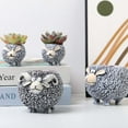 thumbnail image 3 of TIELUTT Pot de Fleurs Succulentes Mouton Mignon Pot de Fleurs Mouton Statue Mouton Fée Fantaisiste Support de Pot de Fleurs en Métal Pot de Fleurs Rond Pot de Fleurs Intérieur Pot de Fleurs en Ciment Moulin à Fleurs avec Poignée Petit, 3 of 7