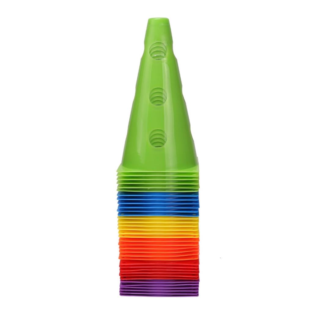 Yihuala 12/18Pcs Agility Cone Football Training Maker Bucket Field Skating Marker Soccer Training Marker Obstacle Cone