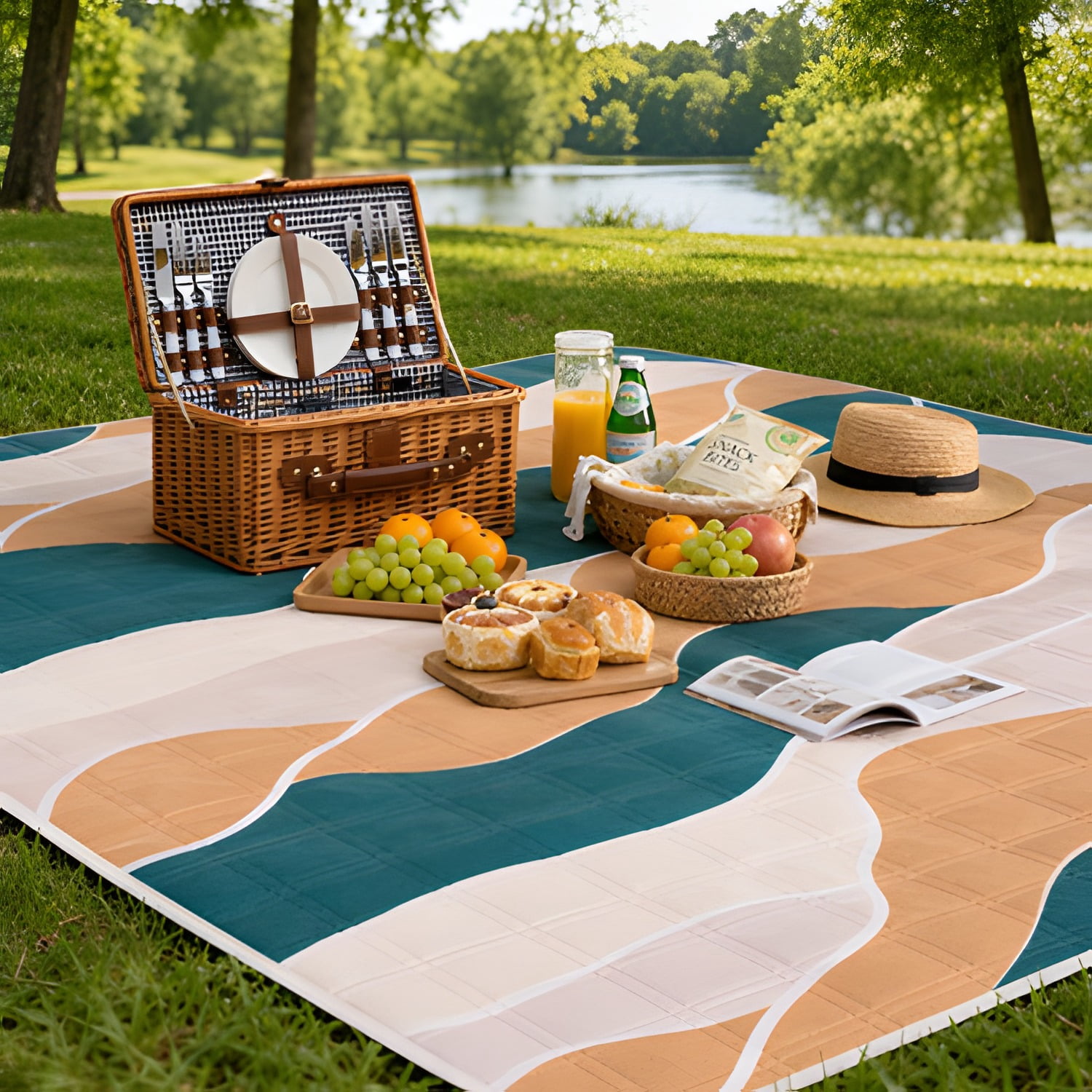 Waterproof Picnic Blanket Outdoor Camping Beach Mat Extra Large Foldable Car Essential Roadtrip Gadget Rv Accessories Glamping Tent Gear Must Haves Hiking Stuff Backpacking Necessities Gift