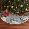 thumbnail image 5 of Let It Snow Snowflake Snowman Christmas Tree Skirt , Winter Holiday Tree Mat Decoration, 5 of 7
