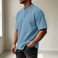 thumbnail image 5 of VEXRO Waffle Henley Tee Tops for Men Classic Fit Short Sleeve Knit Button Shirts for Casual & Daily, 5 of 7