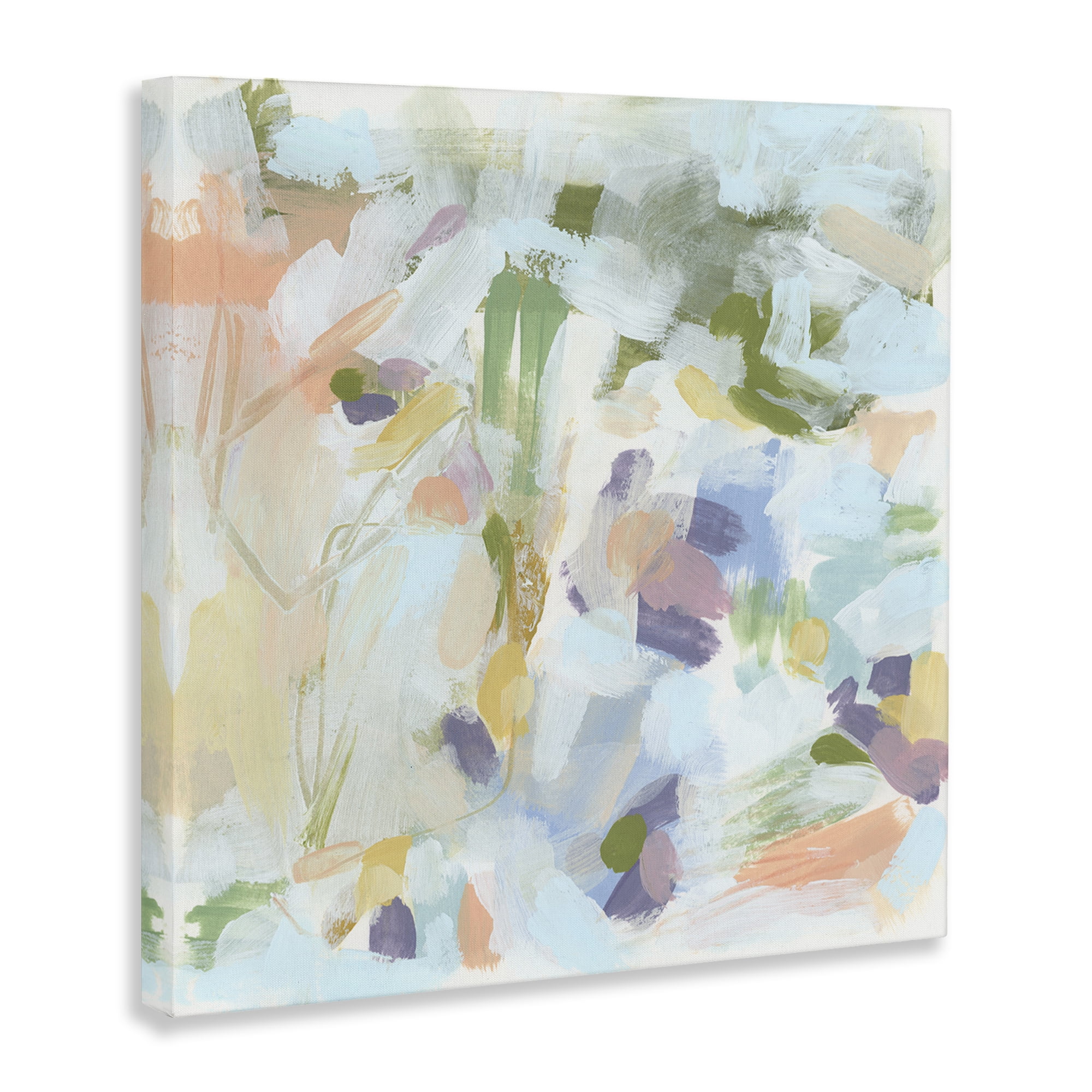 Stupell Industries Chaotic Pastel Impression Abstract Painting Wrapped Canvas Art Print Wall Art, 17 x 17