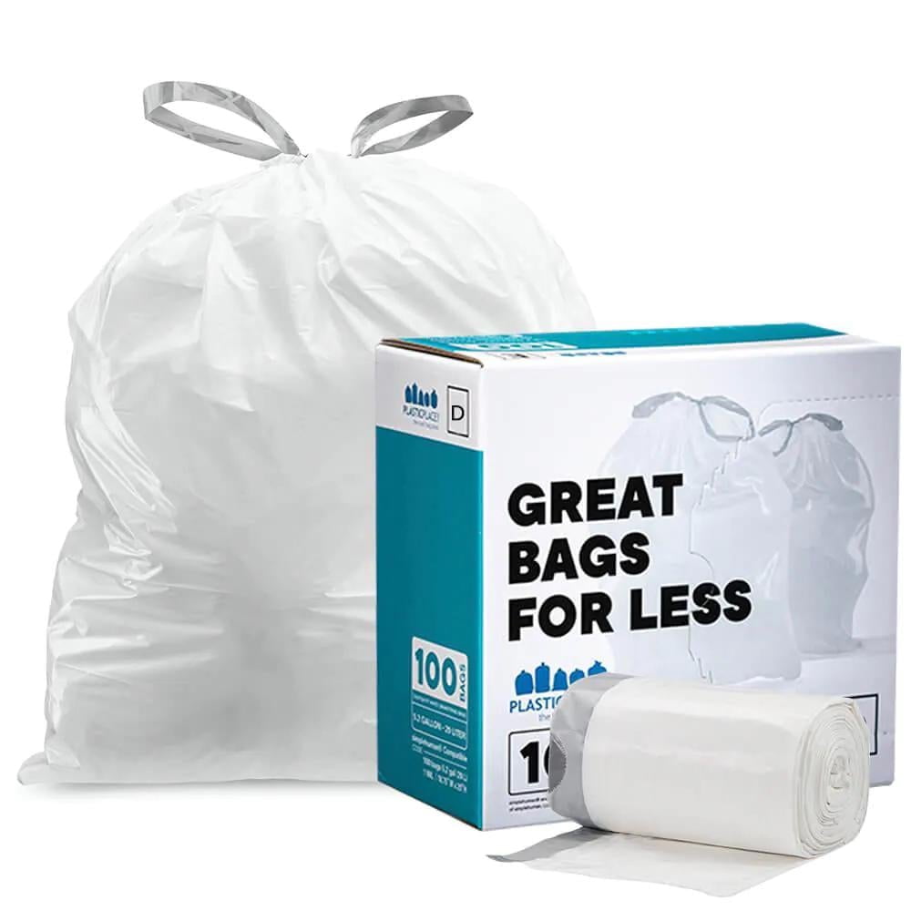 8 Gallon White Garbage Bags Trash Bags 27"L x 24"W 200 Count 