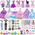 thumbnail image 1 of Juego de ropa para muñeca Barbie BRI 56 piezas incluye vestidos y accesorios, 1 of 5