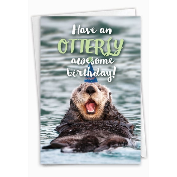 1 Funny Birthday Card with Envelope - Otterly Awesome C6574BBDG