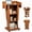 Walnut, variant on Vakiorn Mobile Wooden Podium 43 inch Height Adjustable Crank Handle Workbench Storage Privacy Baffles Lockable Casters for Church School Speech