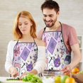 thumbnail image 5 of Purple Gothic Cat Crystal Pattern Apron-Garden Aprons for Women with Pockets-Cotton Linen Waterproof Kitchen Cooking Gardening Aprons Adjustable for Kitchen,Cooking,BBQ and Salon 33x27 Inch, 5 of 7
