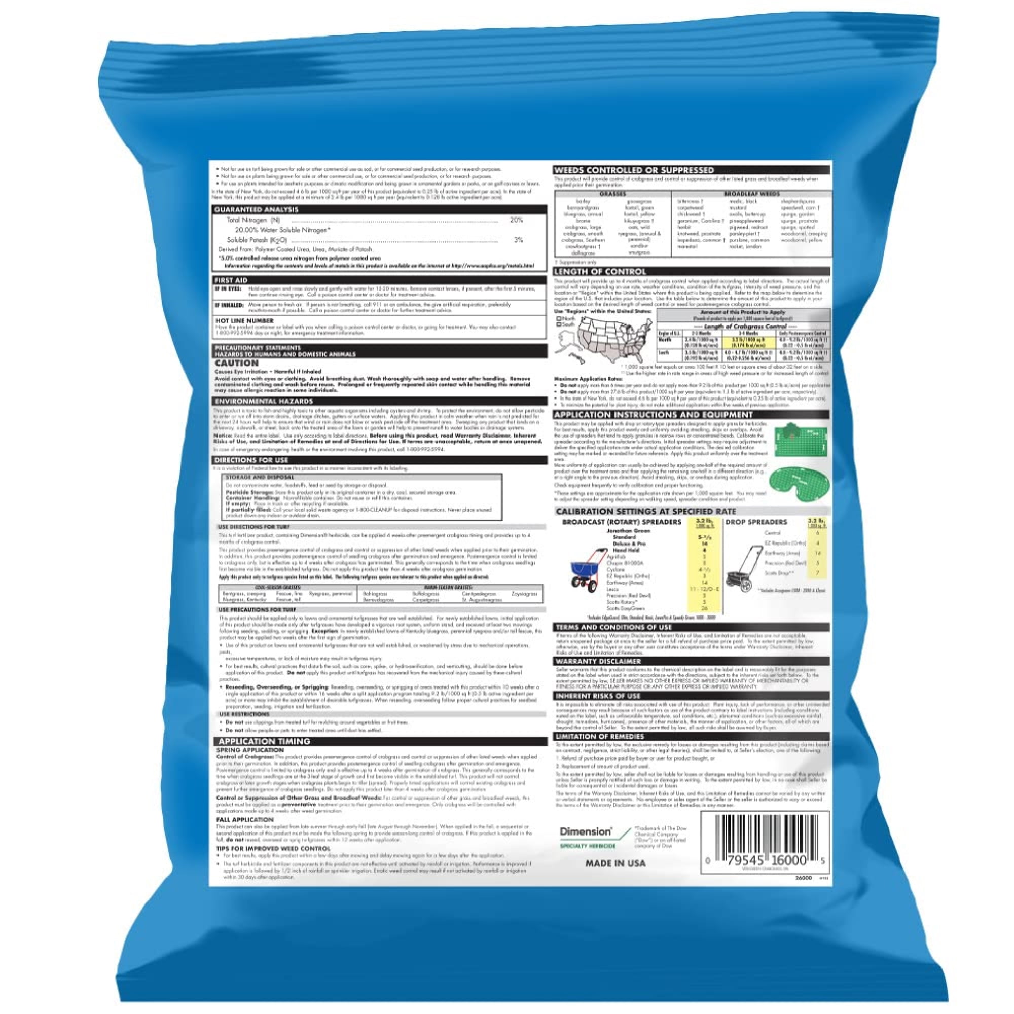 Jonathan Green 16000 Veri-Green Crabgrass Preventer Plus Fertilizer - 20-0-3 Lawn Fertilizer & Crabgrass Killer 5,000 Sq. Ft.