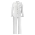 thumbnail image 4 of Conjunto casual de dos piezas para mujer con blusa ancha y pantalones elásticos - Tallas S-XL, 4 of 5