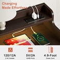 thumbnail image 3 of GUNAITO Ensemble de 2 Tables de Chevet à 3 Tiroirs avec Station de Recharge, Table de Chevet avec Lumière DEL, Table d'Appoint Moderne pour Chambre et Salon, Brun, 3 of 10