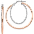 thumbnail image 1 of Sterling Silver Rose-tone D/C Hoop Earrings (36x38), 1 of 5
