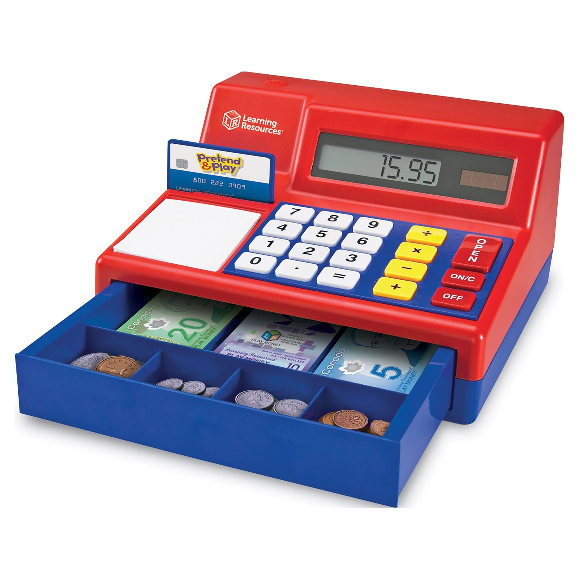 Learning Resources Pretend & Play Calculator Cash Register with Canadian Currency,  Ages 3+