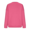 thumbnail image 6 of JINMGG Clearance Womens Tops,Fashion Women's Casual Long Sleeve Round Neck Solid Ladies Loose Sweatshirt Tops Blouse,Hot Pink XXL, 6 of 7
