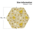 thumbnail image 2 of Sigee Cute Bee Gnome 2 for Water-Resistant, Heat-Resistant, Non-Slip Leather Coasters Set, Ideal for Coffee Table, Office, Bar, Home Decor-Hexagon, 2 of 6
