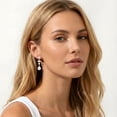 thumbnail image 2 of APSVO 18K Gold Plated Drop Earrings for Women Pearl CZ Lightweight Hypoallergenic Post Dangle Earrings Wedding Birthday Prom Graduation Jewelry Gifts Teen Mom Her Bride Bridesmaid Wife Adults Ideas, 2 of 8