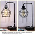 Set of 2 Modern Nightstand Lamps Bedside Table Lamps with 2 USB