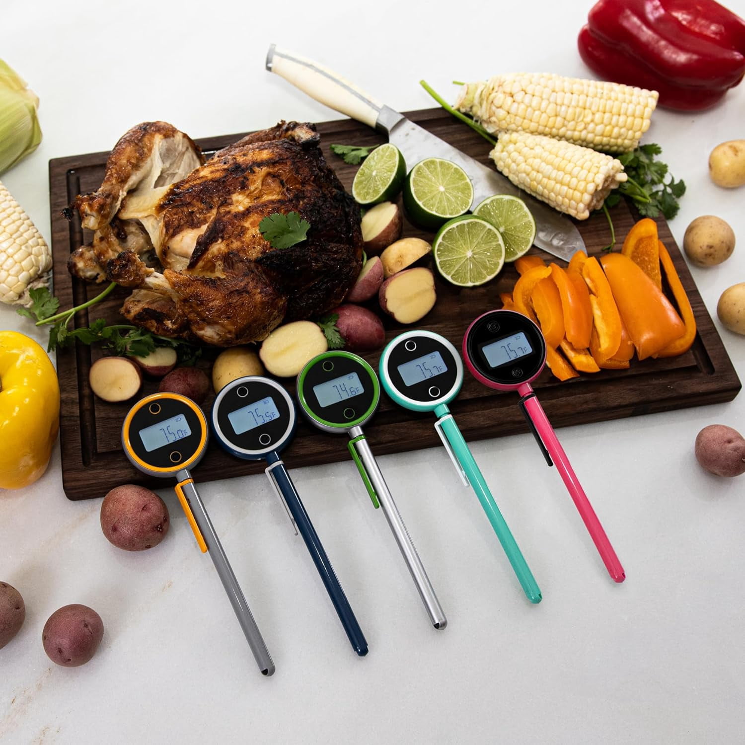 ChefsTemp Pocket Pro Instant Read Meat Thermometer for Grilling, Food, BBQ, Kitchen Cooking, Oil Deep Frying & Candy (Iced Mango)