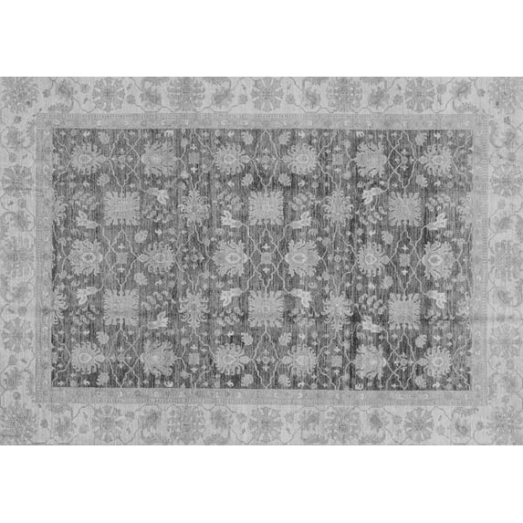 Ahgly Company Indoor Rectangle Oriental Gray Modern Area Rugs, 4' x 6'