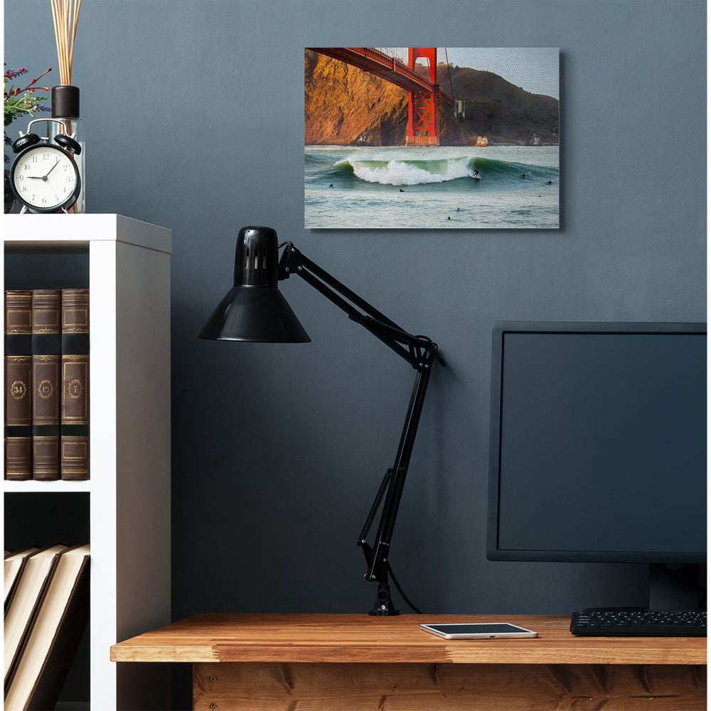 Stupell Industries Golden Gate Surfers California Coastal Sports Canvas Wall Art Design by Dave Gordon, 16" x 20"