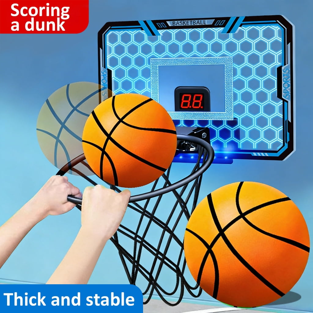 WINDLAND Adjustable Height Wall Mounted Basketball Hoops Indoor Large Basketball Hoops Toy