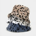 thumbnail image 2 of CoCopeanut Topi Bucket Mewah Bulu Imitasi Gambar Macan Tutul Sapi Musim Dingin untuk Wanita Topi Hangat Luar Ruangan Topi Nelayan Beludru Lembut Mode Wanita Panama Baru, 2 of 6