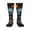 2 Black-1, variant on Flame Metal Skull print thigh-high socks, crafted for both men and women with a stretchy, high-opaque design perfect for daily wear