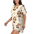 thumbnail image 2 of Wukai Sloth Yoga Women's Pajama Set,Short-Sleeve Top and Shorts with Elastic Waistband and Pockets for Loungewear, Yoga, and Casual Wear-Medium, 2 of 8