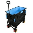 thumbnail image 2 of NIGSQJB 52.7" Extra Long Folding Wagon Cart with 7" All-Terrain Wheels, 400L Large Capacity Double-Layer Heavy-Duty Utility Wagon Beach Cart Shopping Cart for Camping Garden Sports, Black Blue, 2 of 16