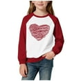 thumbnail image 2 of Girls Valentine Sweatshirt Red Heart Crewneck | Kids Long Sleeve Valentine's Day Shirt | Cute Top & Gift for Girls 4-14 Years,Size 7-8 T, 2 of 5