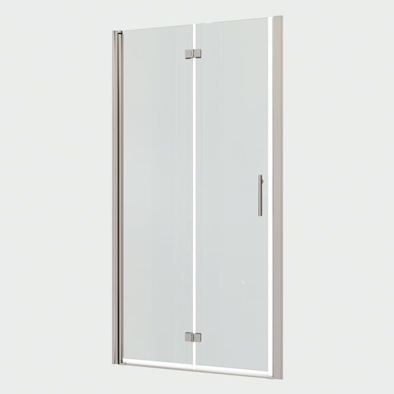 1-3/8" Adjustable Pivot Shower Door - Universal Chrome Aluminum Alloy Frame with 1/4" Tempered Glass