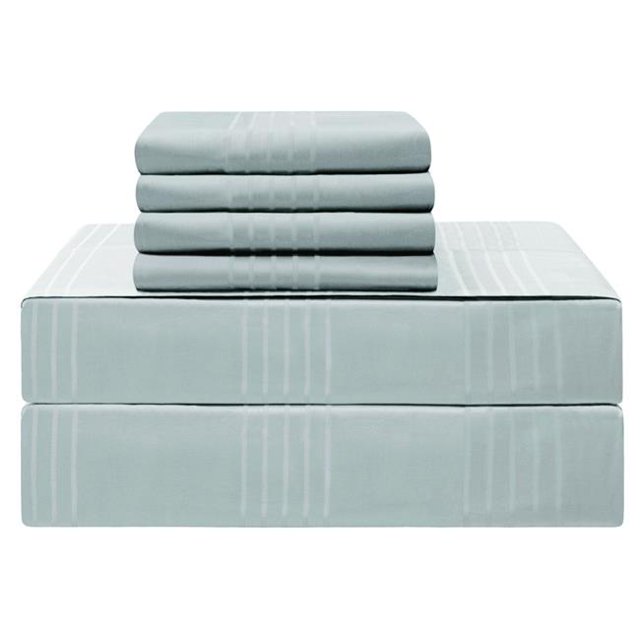 Jean Pierre YMS008220 Premium 420 Thread Count 100 Percent Cotton Sheet Set, Spa Blue - Queen - 6 Piece